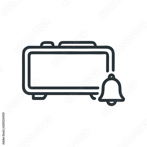 Tableau sur toile Simple black line bell alarm icon.
