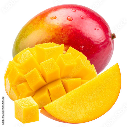 Cuadro en lienzo Fresh Fruit Basket Overflowing with Colorful Fruits Isolated on Transparent Back
