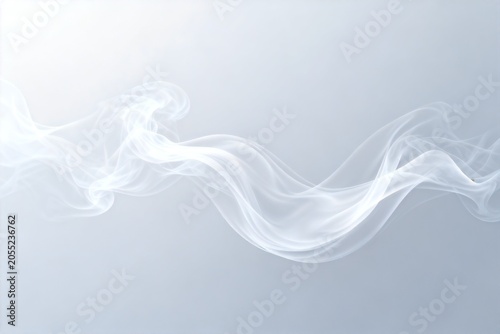 Elegant White Smoke Waves on Soft Gray Background