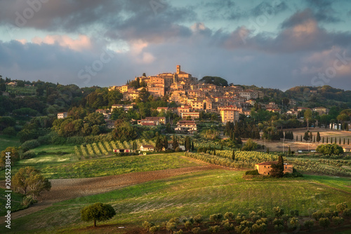 Casale Marittimo Hilltop Village at Sunset, Tuscany