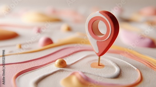 Abstract location marker on textured surface