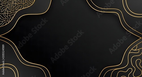Abstract dark background with wavy white lines and patterns isolated on transparent background