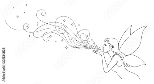 Fairy Blowing Out Sparkles Freely.