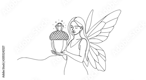 Εκτύπωση καμβά Fairy Holding Mushroom with Crown.