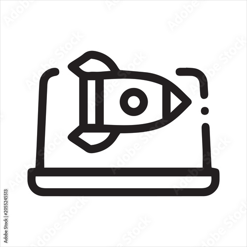 Startup Rocket Launch Icon