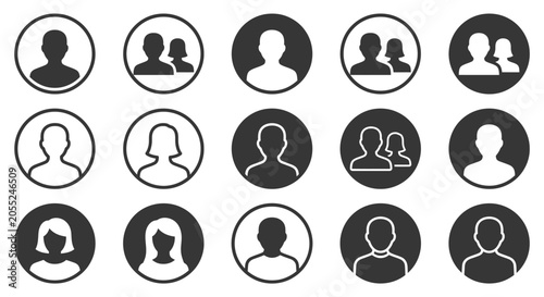 Black and white user profile icons.