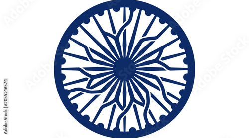 Blue floral wheel design logo.