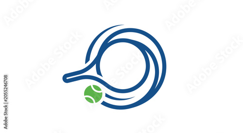 Blue swan logo with green leaf.