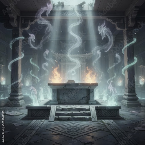 Flux2 Ancient Temple Interior Spirit Ancient 1 20260611｜古い寺院の内部と幽玄な光