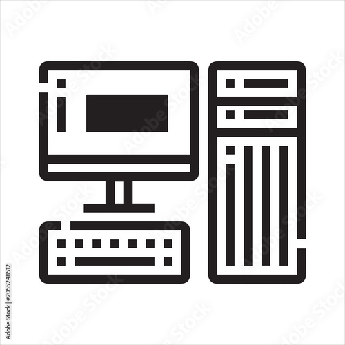 Computer Workstation Vector Icon