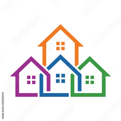 Home real estate icon design template. Vector illustration