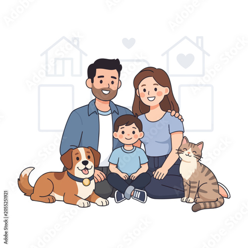 Cute cartoon vector illustration of a brown dog tail and backside