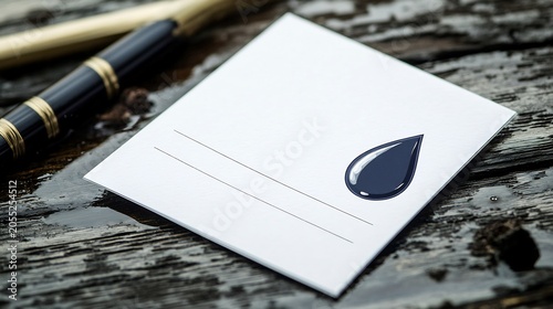 Sympathy Card with a teardrop on the right side and a writing space area on the left side for a condolence message