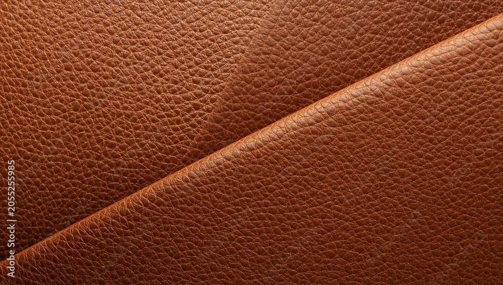 Fototapeta premium Close-up view of textured brown leather, highlighting its rich patterns and sheen