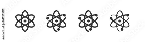 Quadro su tela Atom icon. Nuclear science. Chemistry molecular. Editable stroke.