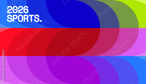 Colorful geometric gradient pattern background for 2026 Sports championship banner. vector illustration