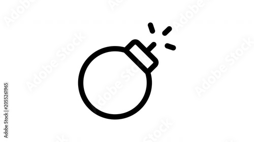Animated bomb icon showing moving fuse spark motion for danger and action content