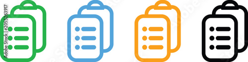 Bild auf Leinwand Clarification or details icons set with multicolor isolated transparent backgrou