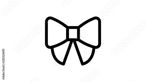 Animated bowtie icon showing jumping motion for formal event and fashion content