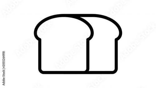 Animated bread icon showing soft compress motion for bakery and breakfast content
