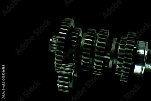 gears on black background
