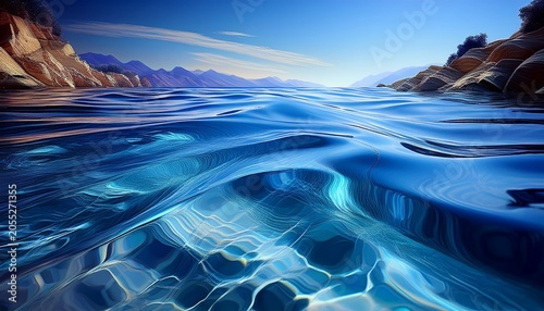 Abstract Background With Transparent Water Surface