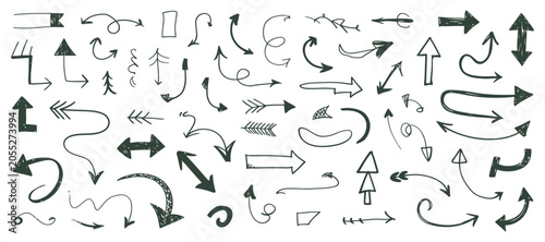 Foto Collection Of Hand drawn Arrows And Curved Lines Sketch Style