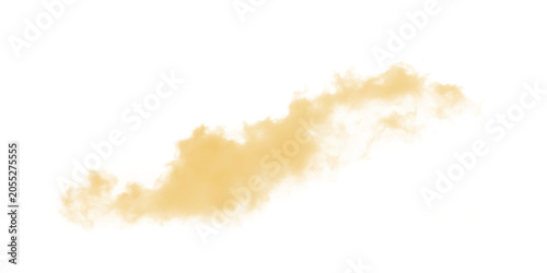 Tableau sur toile Yellow Dust Cloud Swirl Isolated on White Background