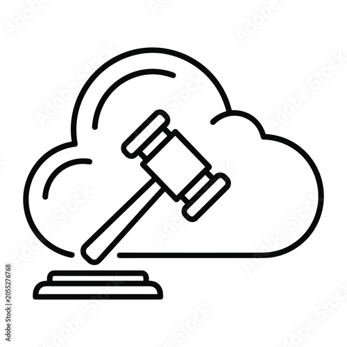 Photos Legal gavel inside cloud icon representing online law and digital jurisdiction s