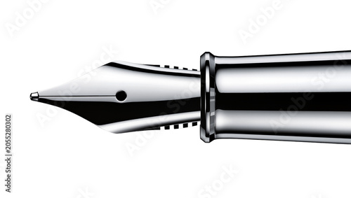 Konstfotografi Isolated classic fountain pen tip and polished metallic body, luxury writing too
