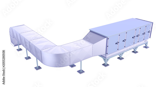 Air Handling AHU. 3D rendering isolated on white background. Ideal for professionals, educational, engineering, industrial design