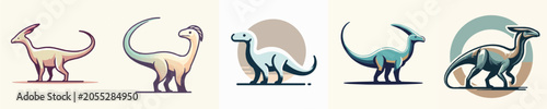 Schilderij op canvas Parasaurolophus Vector Illustration
