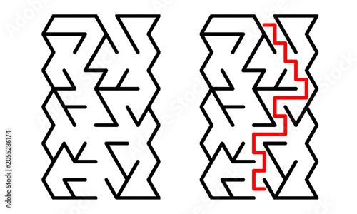 Maze puzzle game for kids triangular grid 10 rows 10 coulumns transparent png