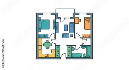 Modern Apartment Floor Plan Layout Design.