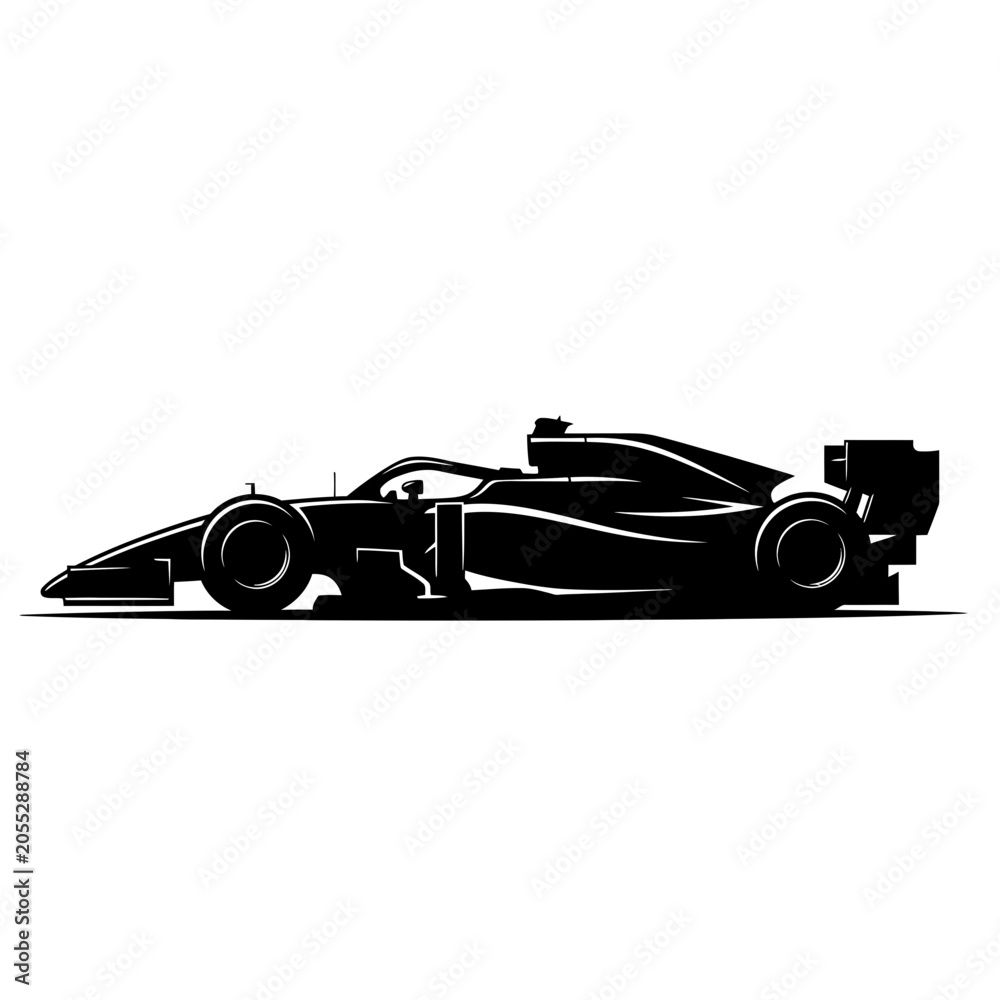 Obraz premium Formula 1 Race Car Silhouette