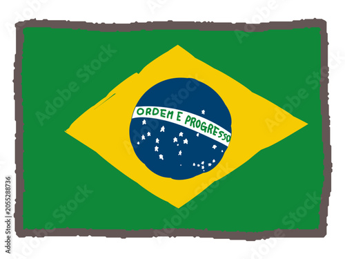手描きのブラジル国旗