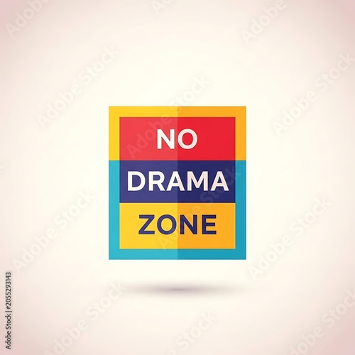 No drama zone sign on pastel background.