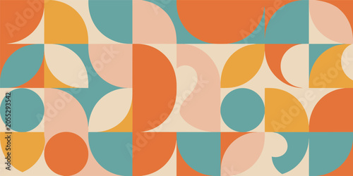 Abstract Geometric Pattern with Mid- Century Modern Style