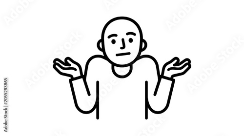 Foto Confused Man Shrugging Shoulders, Uncertainty, Doubt, Question Mark Icon