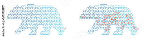 Walking polar bear maze activity for New Year celebration  