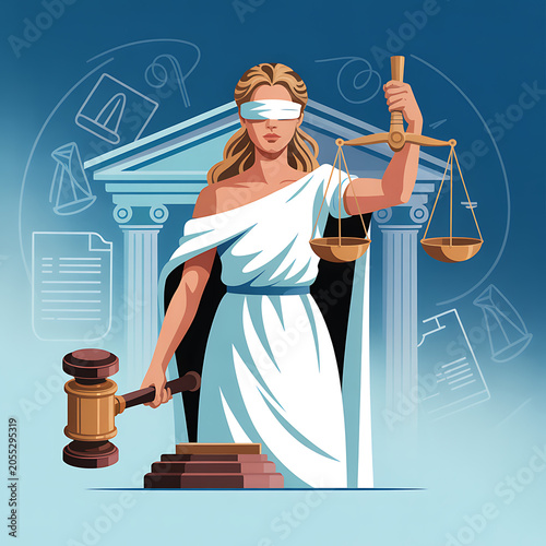 Collective Lawsuit Representation with Lady Justice Statue