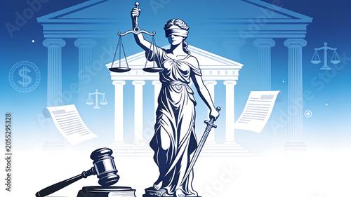 Collective Lawsuit Representation with Lady Justice Statue