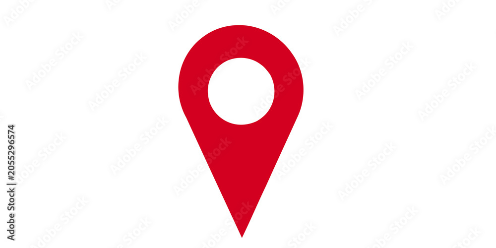 Fototapeta premium A bright red map pin icon on transparent background