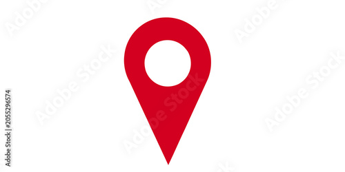 A bright red map pin icon on transparent background