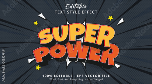 super power comic style effect, editable text effect
