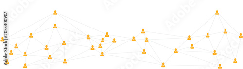 Принти на полотні Global network connections, people nodes, digital communication and social media