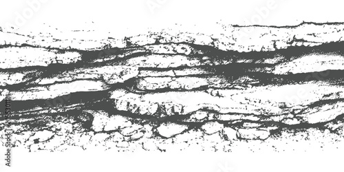 Foto Hand drawn sketch of rock strata texture, layered soil cross section and rough cliff face vector illustration