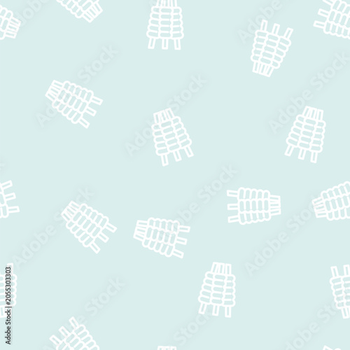 Canvastavla bale cricket line seamless pattern bale cricket thin line illustration