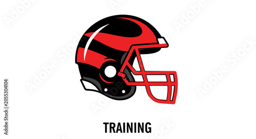 American Football Helmet Vector Graphic Isolated On White Background With The Word Training