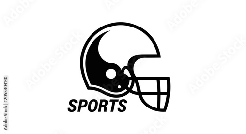 American Football Helmet With Bold and Simple Design for Sports Logos